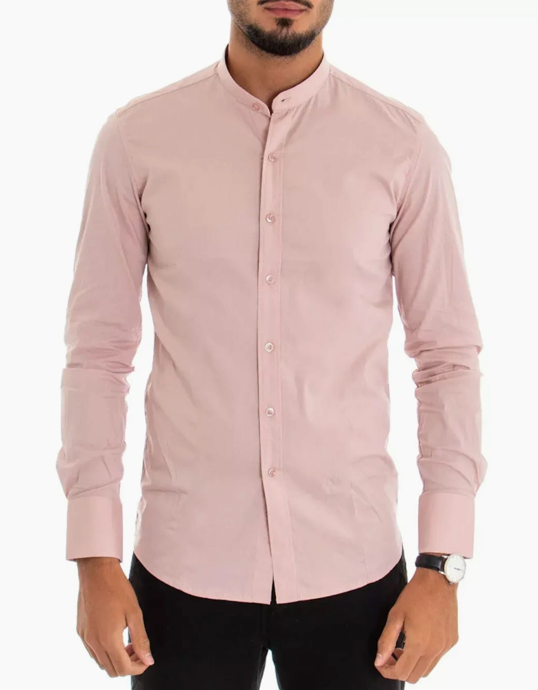 Mens Shirts Long Sleeve Casual Band Collar Linen Shirt Summer Mandarin Shirt NWT