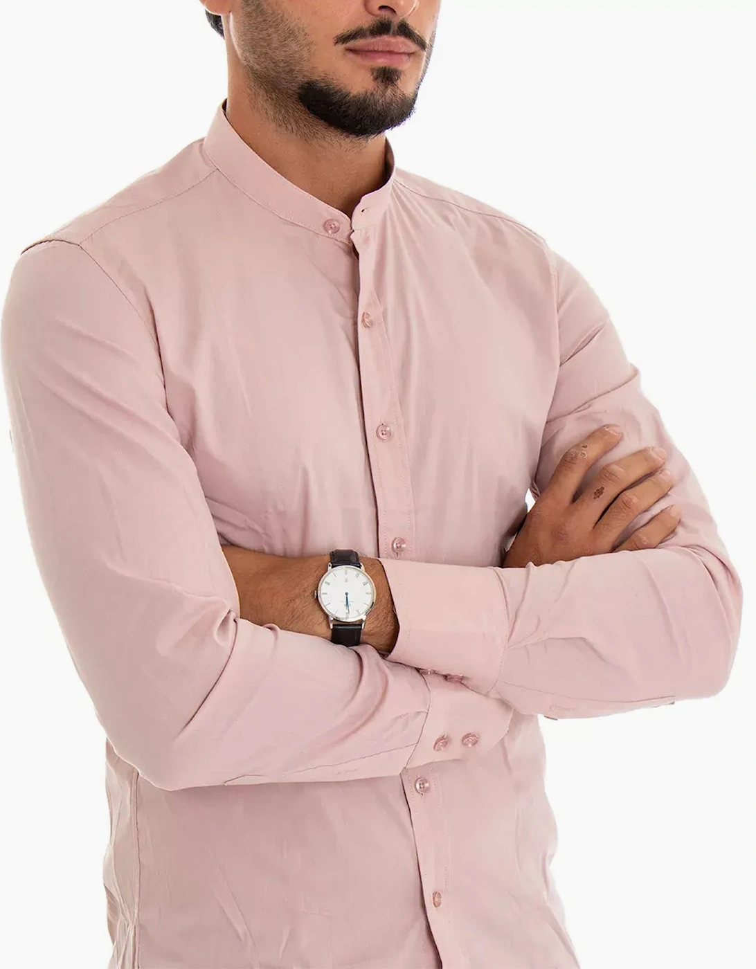 Mens Shirts Long Sleeve Casual Band Collar Linen Shirt Summer Mandarin Shirt NWT