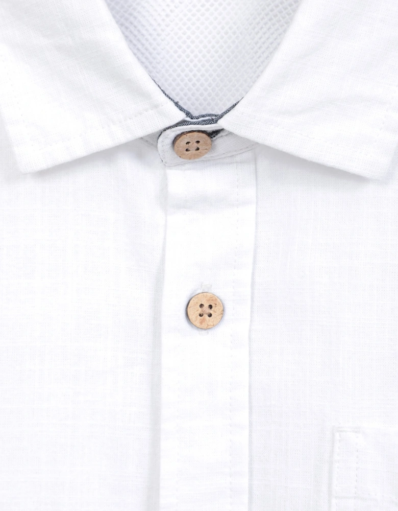 Mens Coconut Textured Long-Sleeved Shirt