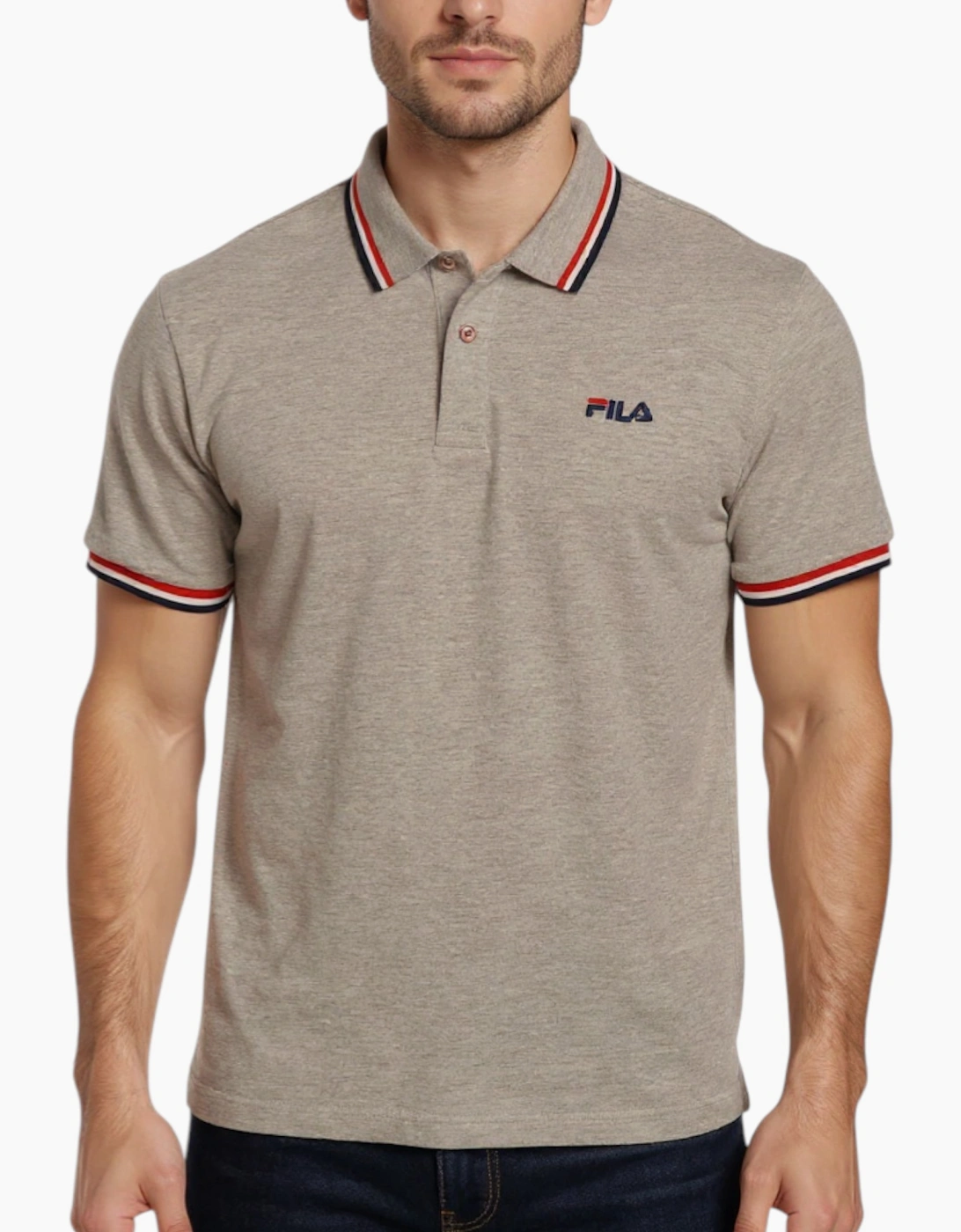 Fila Men's FILA Mens Polo Shirt Short Sleeve Casual Summer Tee Cotton Jersey Sports Golf - Grey