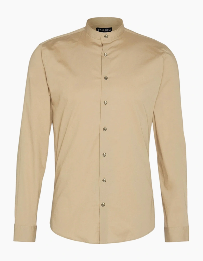 Mens Shirts Long Sleeve Casual Band Collar Linen Shirt Summer Mandarin Shirt NWT