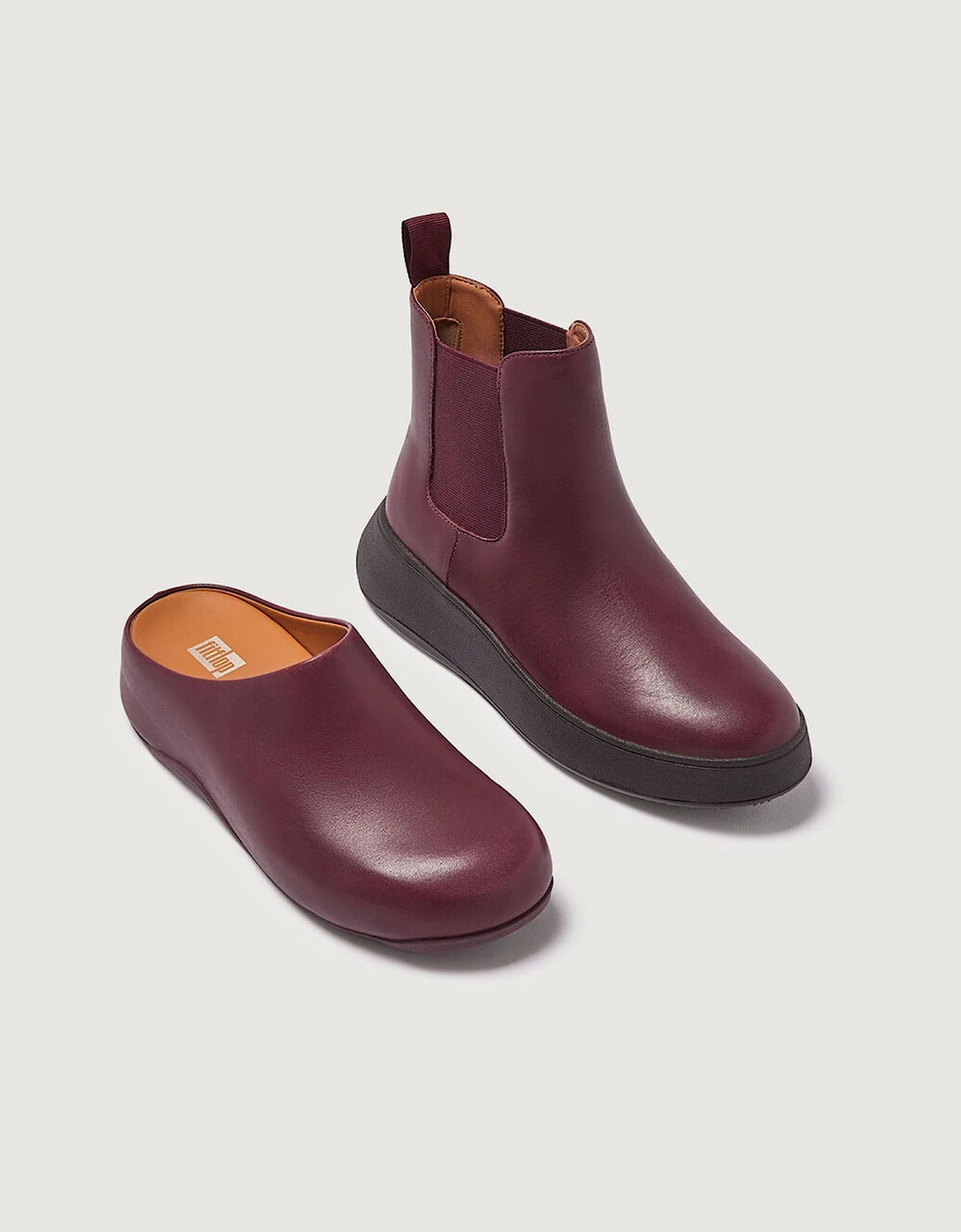 F-Mode Leather FlatForm Chelsea Boots, 7 of 6