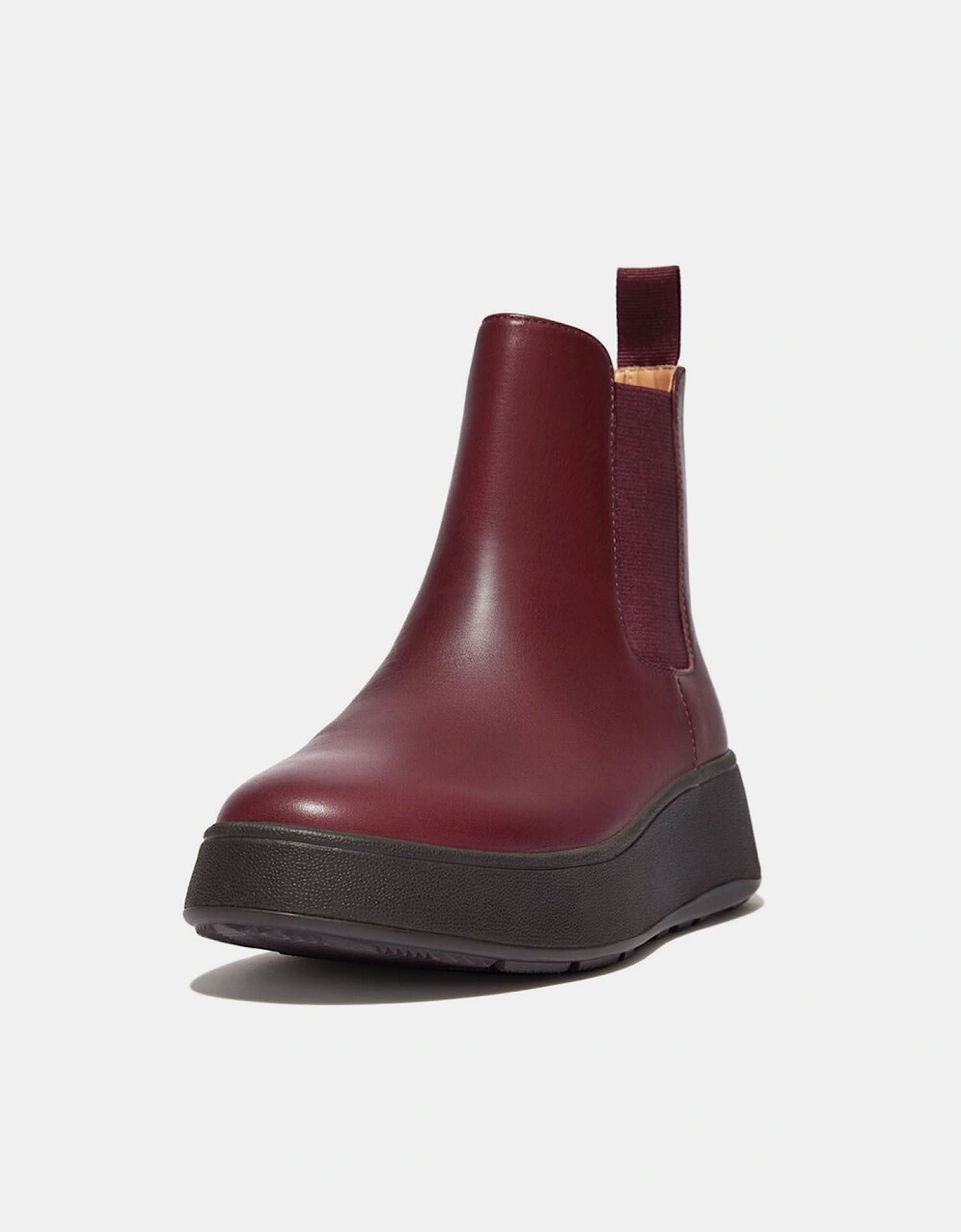 F-Mode Leather FlatForm Chelsea Boots