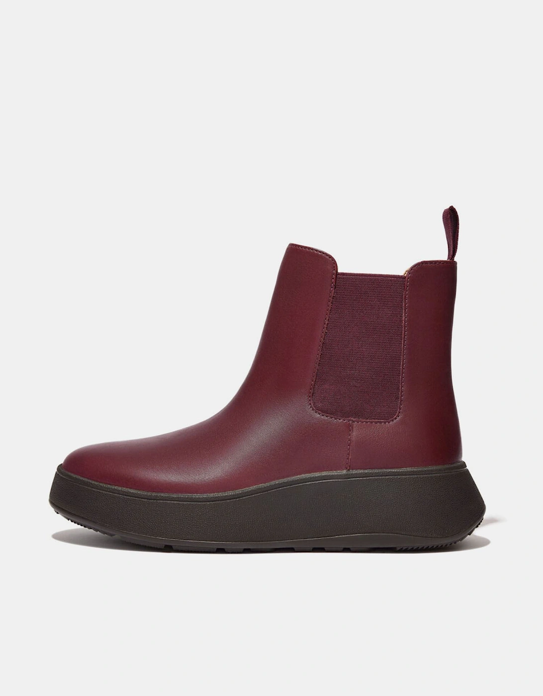 F-Mode Leather FlatForm Chelsea Boots