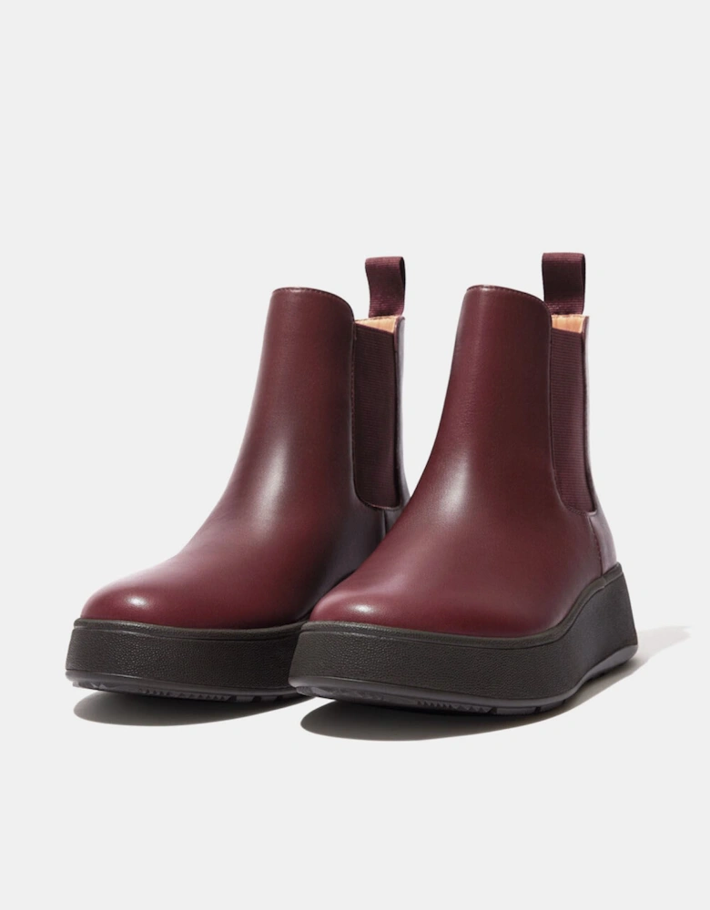 F-Mode Leather FlatForm Chelsea Boots