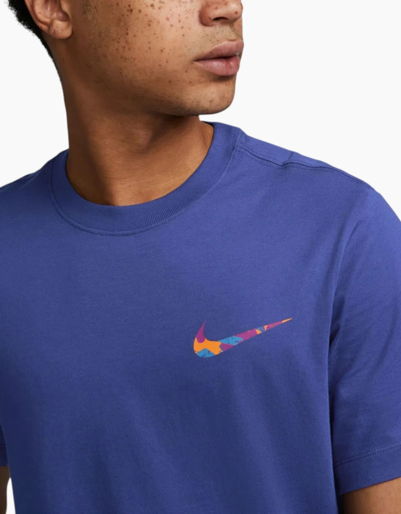 Mens T Shirts Club Swoosh HDY Print Short Sleeve Summer White Sportswear