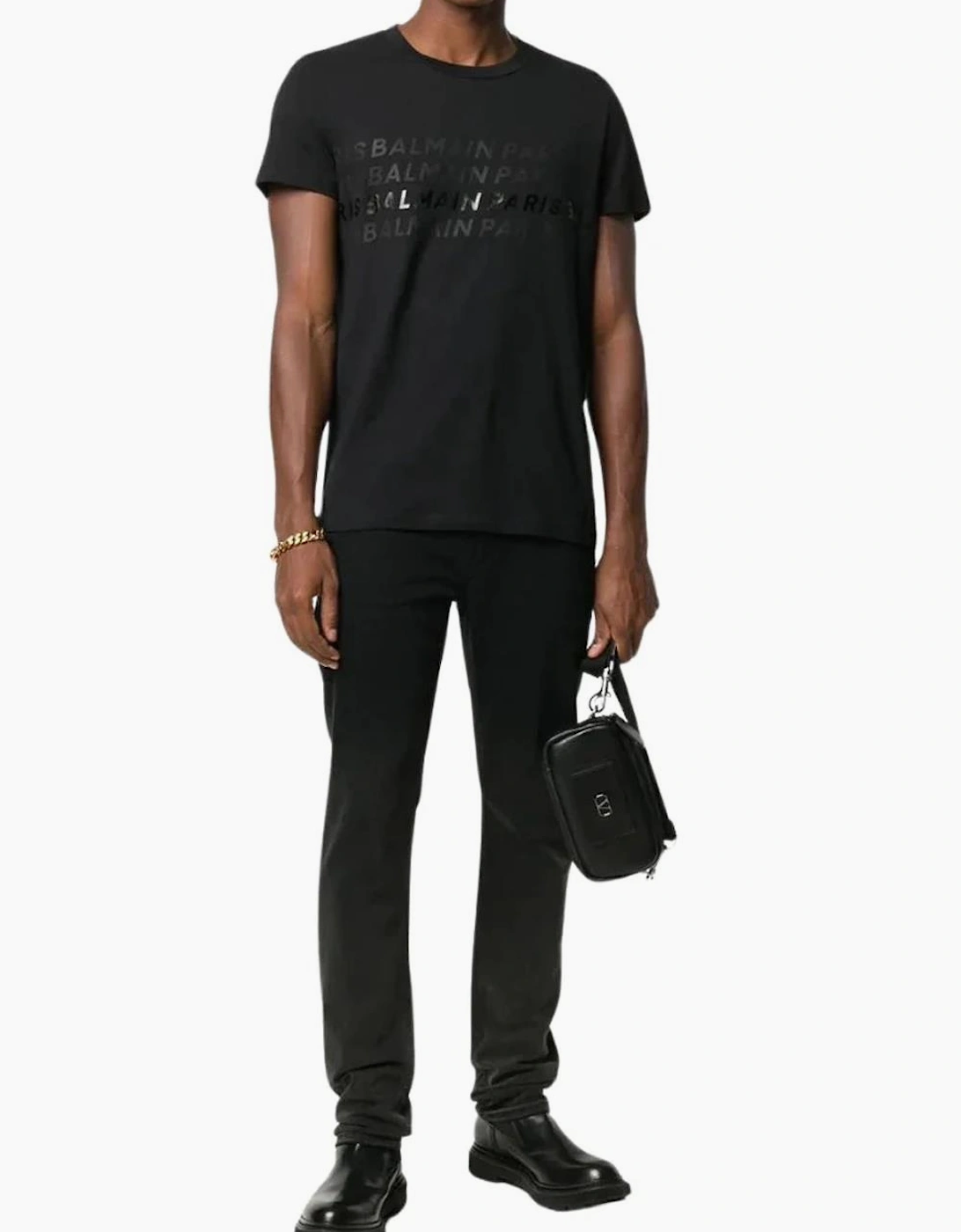 Paris Multi Logo T-Shirt in Black