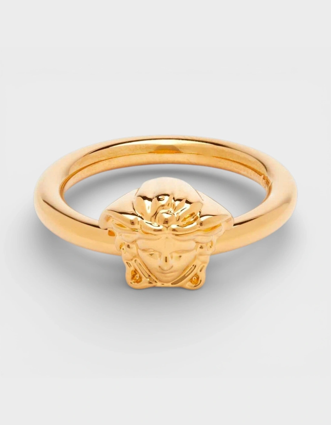 Versace Women's Gold Medusa Head Ring Metal Tone Size 27