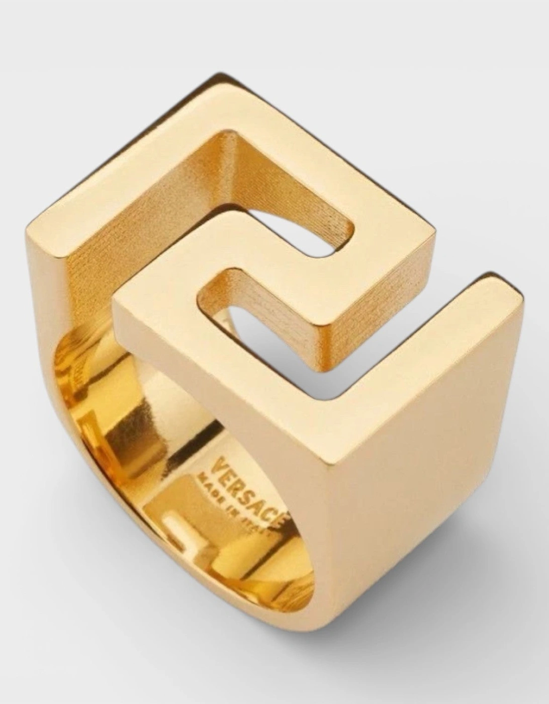 Versace Versace Women's Statement Band Ring Metal Gold Tone