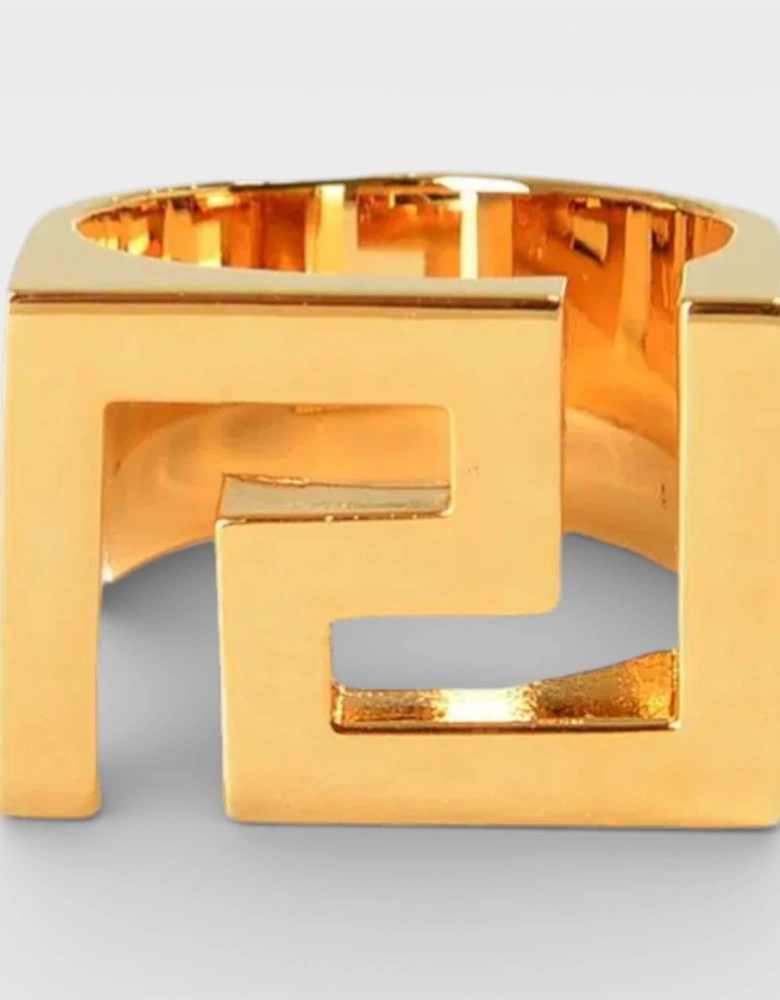 Statement Band Ring Metal Gold Tone