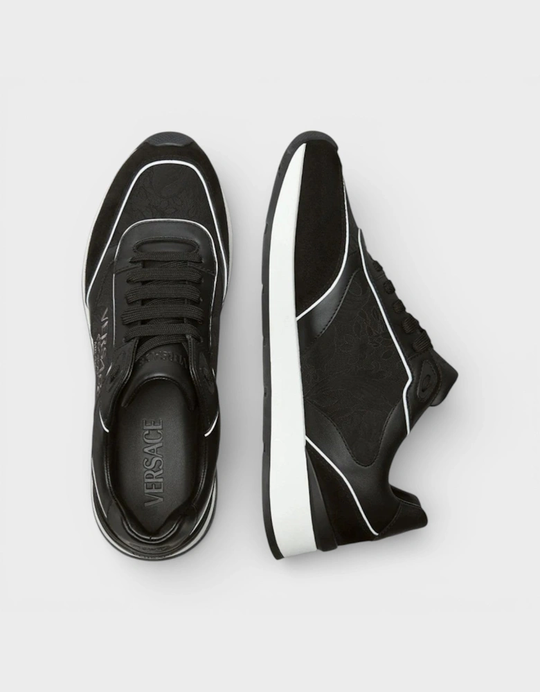 Leather Mix Sneakers Black