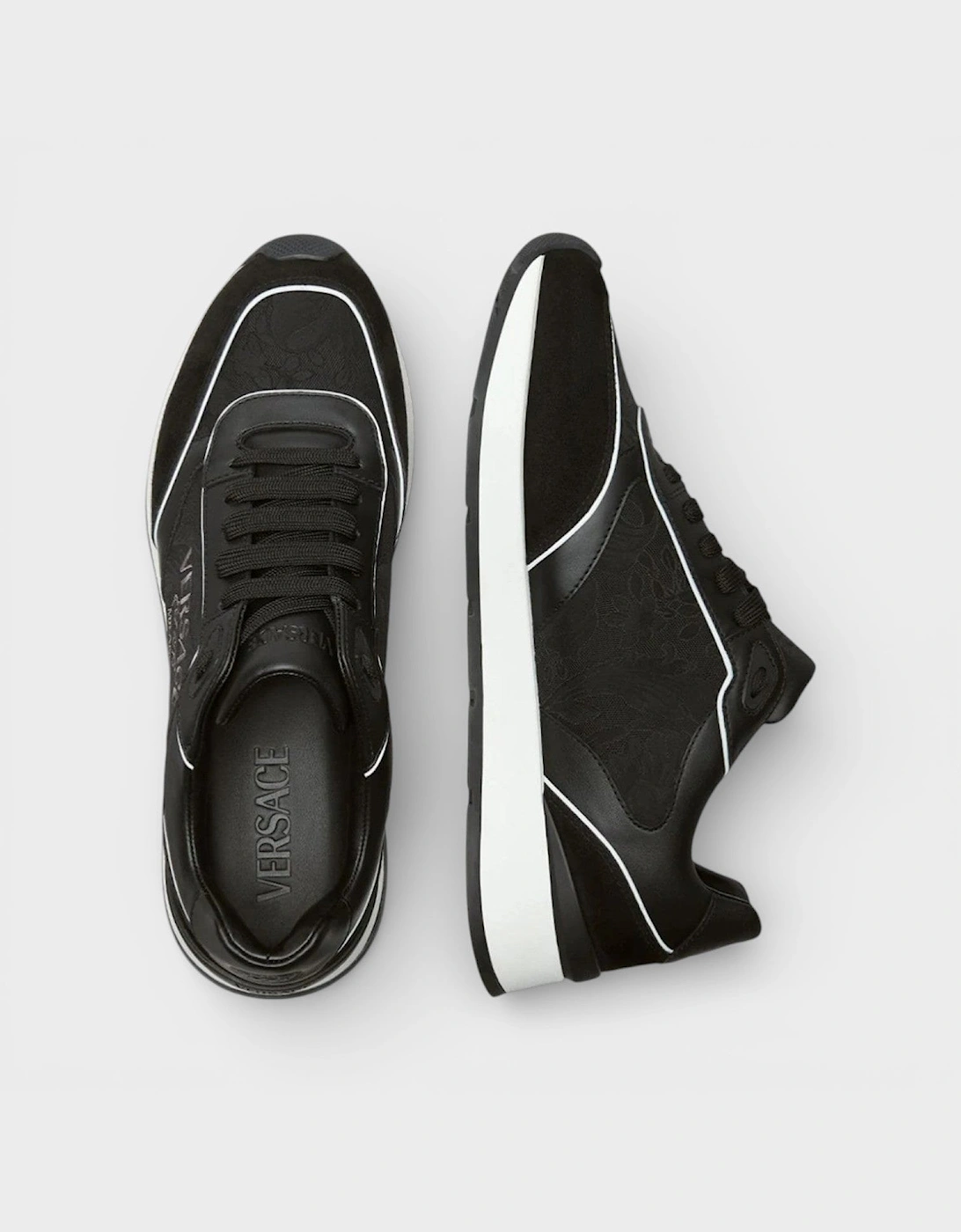 Leather Mix Sneakers Black