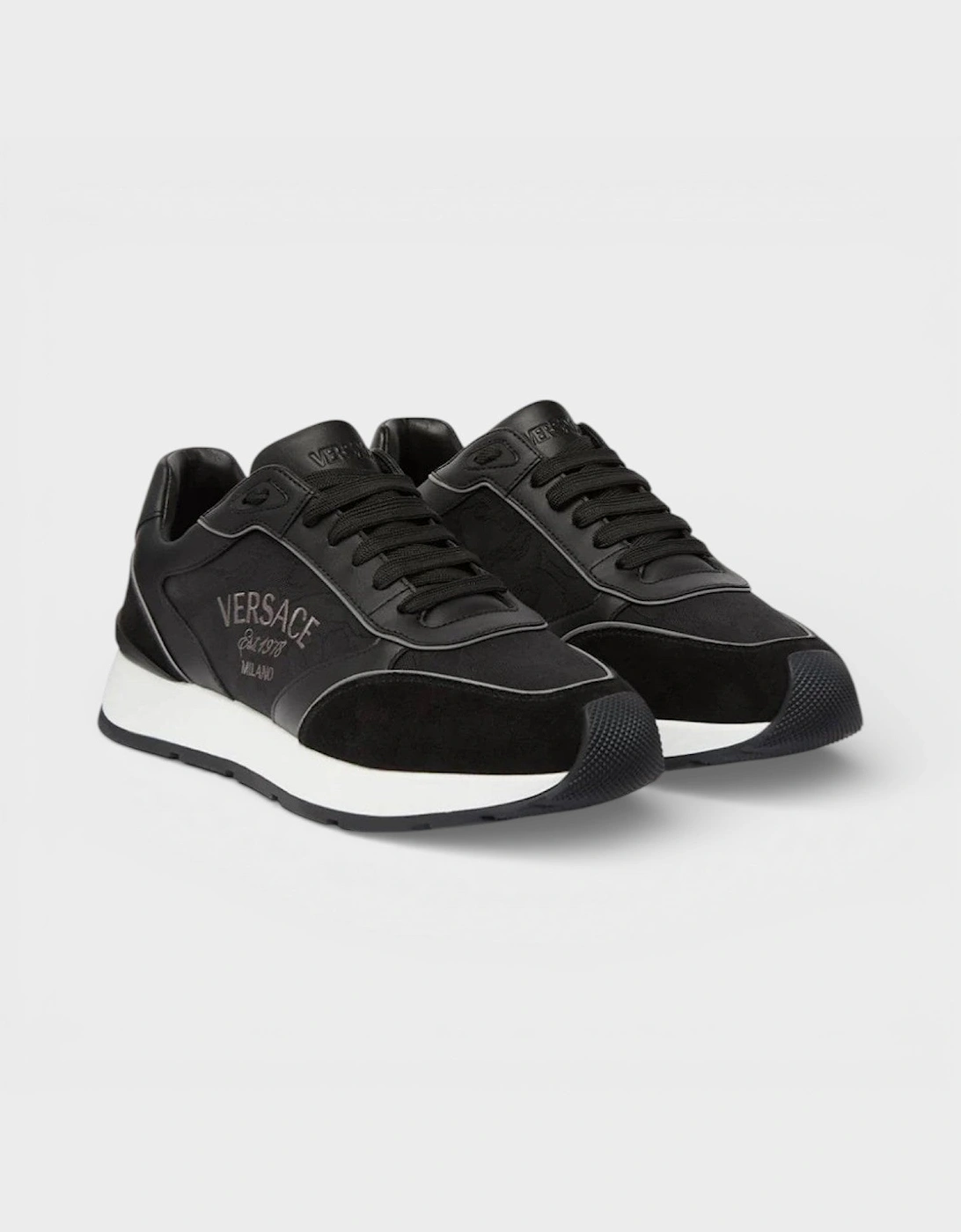Leather Mix Sneakers Black