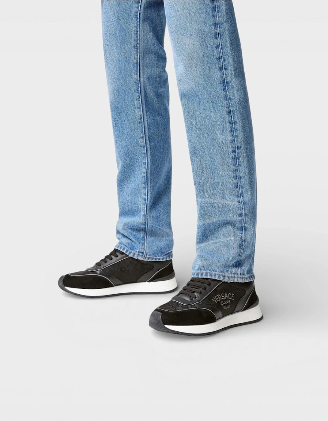 Leather Mix Sneakers Black