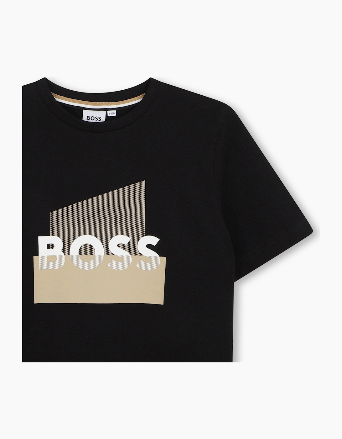 BOSS BOYS BLACK GRAPHIC T SHIRT J52978