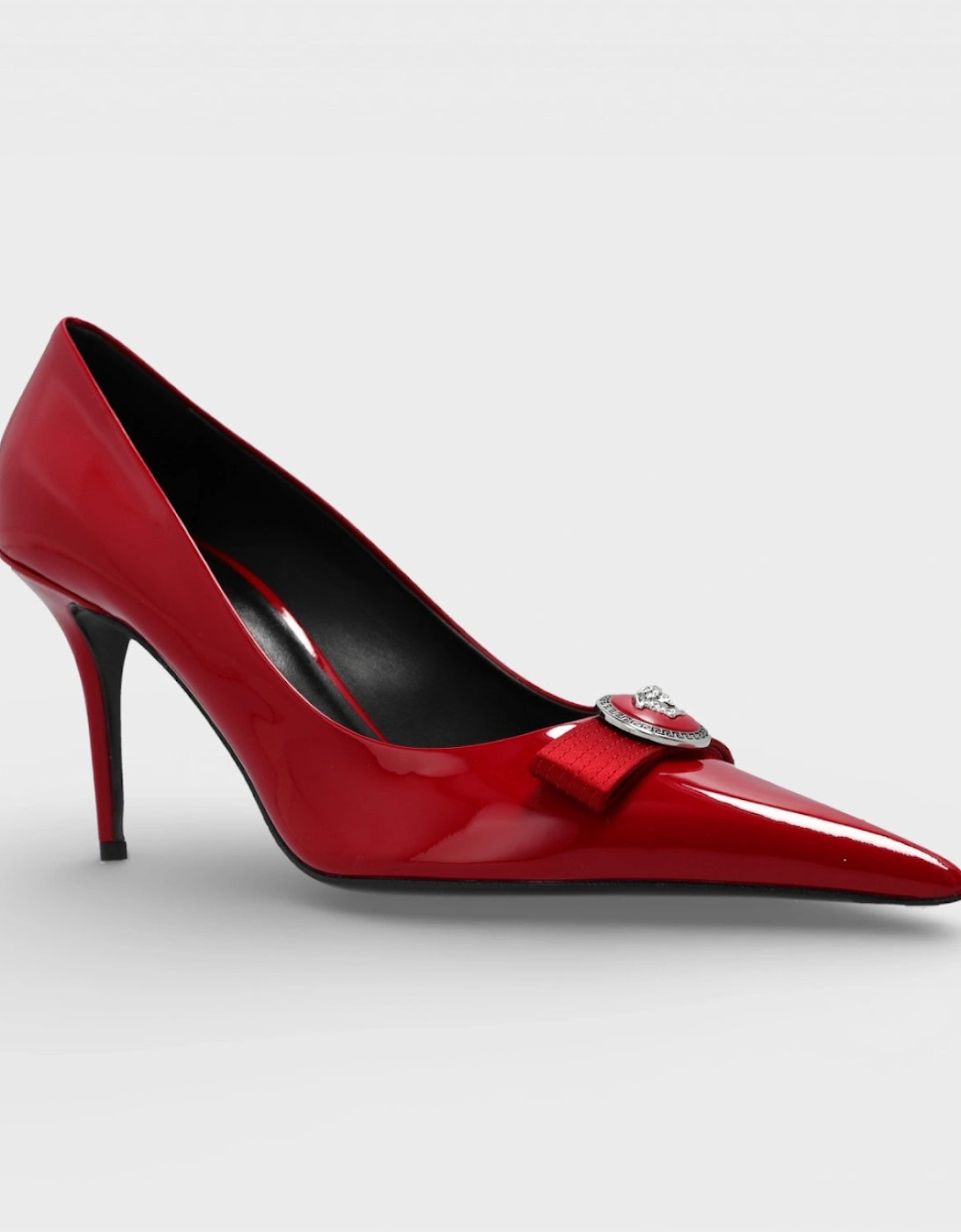 85mm Gianni Ribbon Pumps Lipstick Red