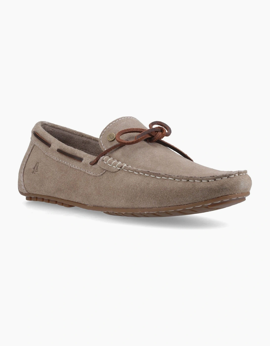 Hush Puppies Men's Grey Reuben Boat Shoe Suede Taupe Boat Shoes - Size 10