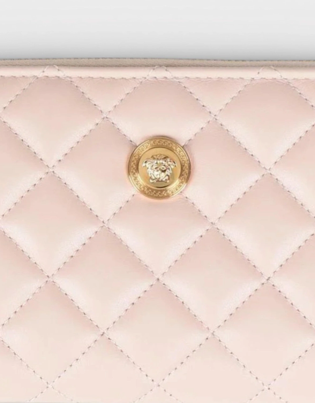 Zip Around Wallet Quilted Lamb Leather Pink