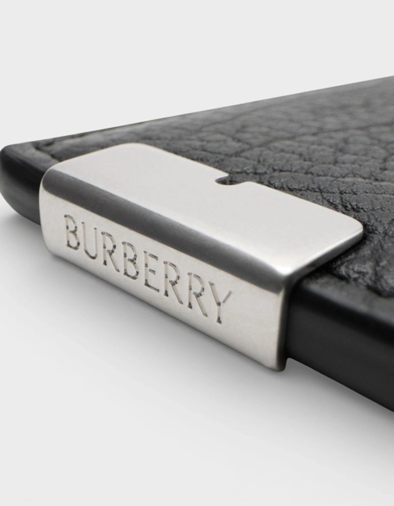 Sandon Grained Leather Card Holder Black