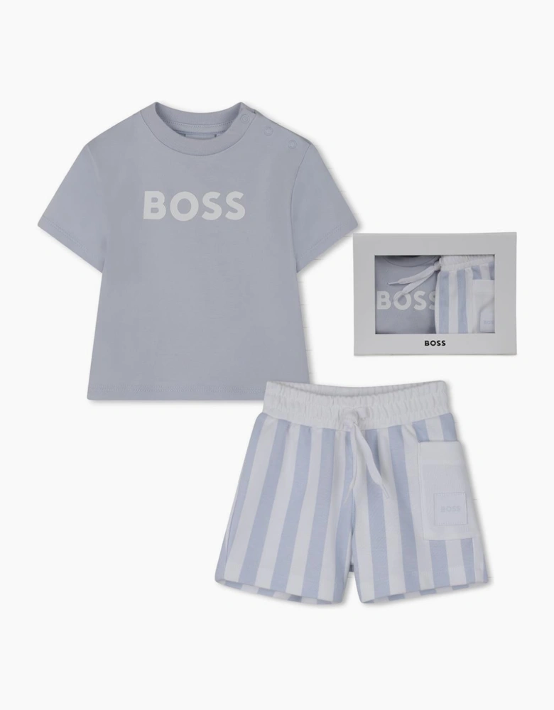 BOSS BABY BOY PALE BLUE T SHIRT & SHORTS SET J53048