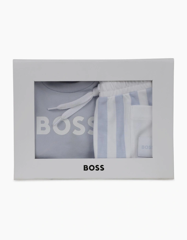BOSS BABY BOY PALE BLUE T SHIRT & SHORTS SET J53048