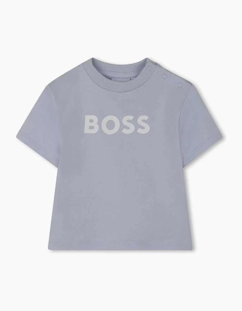 BOSS BABY BOY PALE BLUE T SHIRT & SHORTS SET J53048