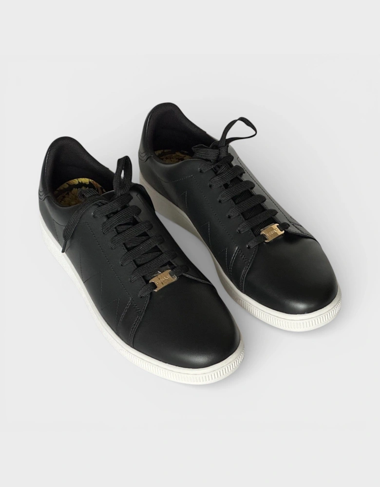 Medusa Leather Sneakers Black