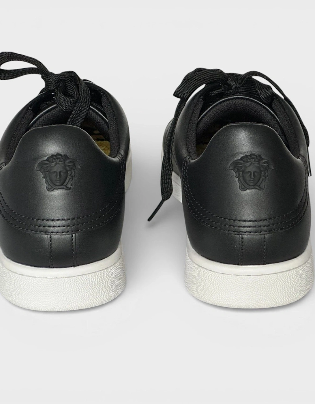 Medusa Leather Sneakers Black