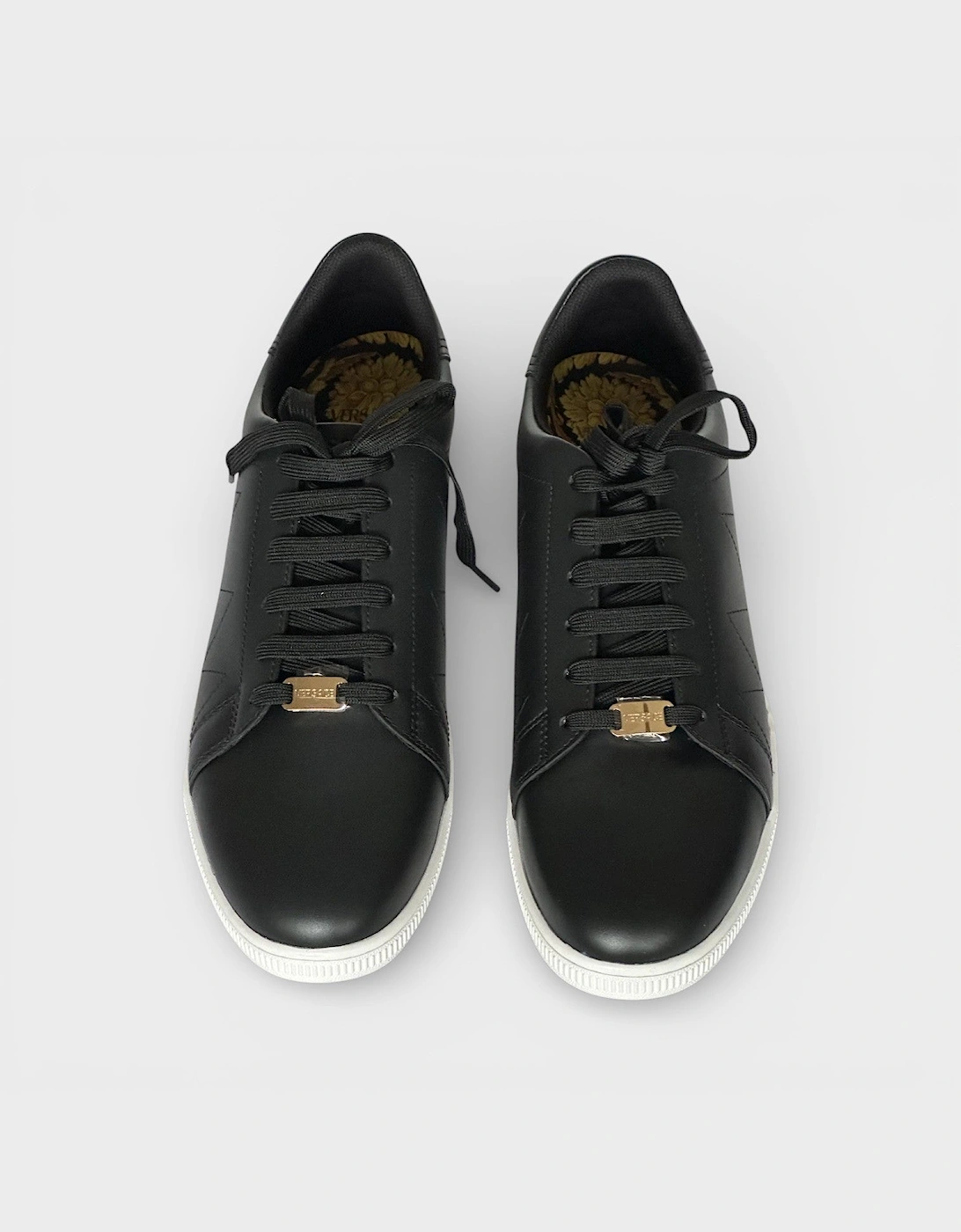 Medusa Leather Sneakers Black