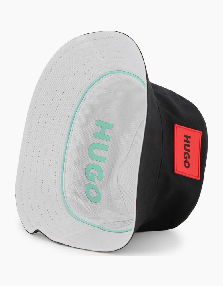 HUGO REVERSIBLE GREEN/BLACK BUCKET HAT G01165