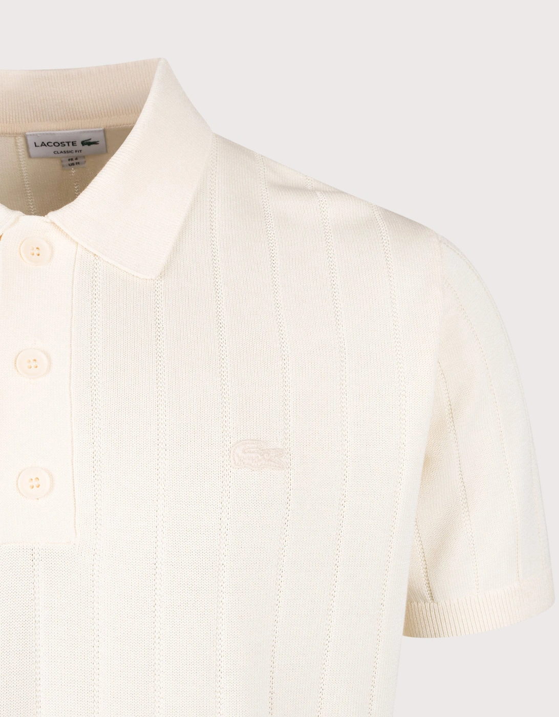 Fluid Ribbed Knit Polo Shirt