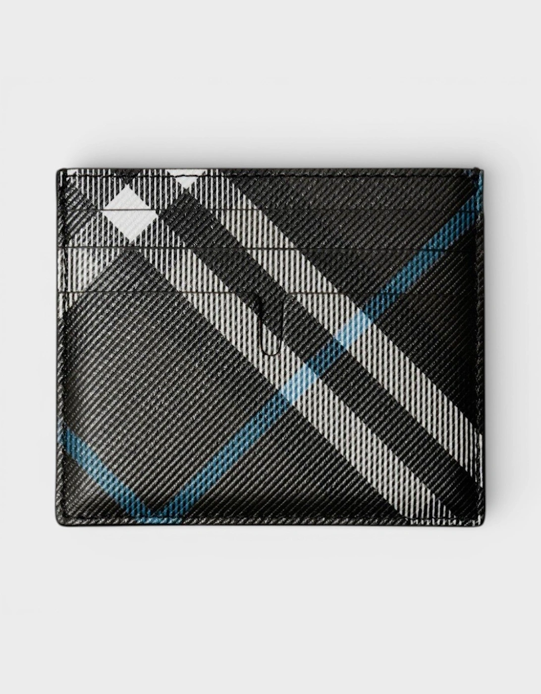 Burberry Men's Black Tall Sandon Snug Check Card Case Brown  O/S