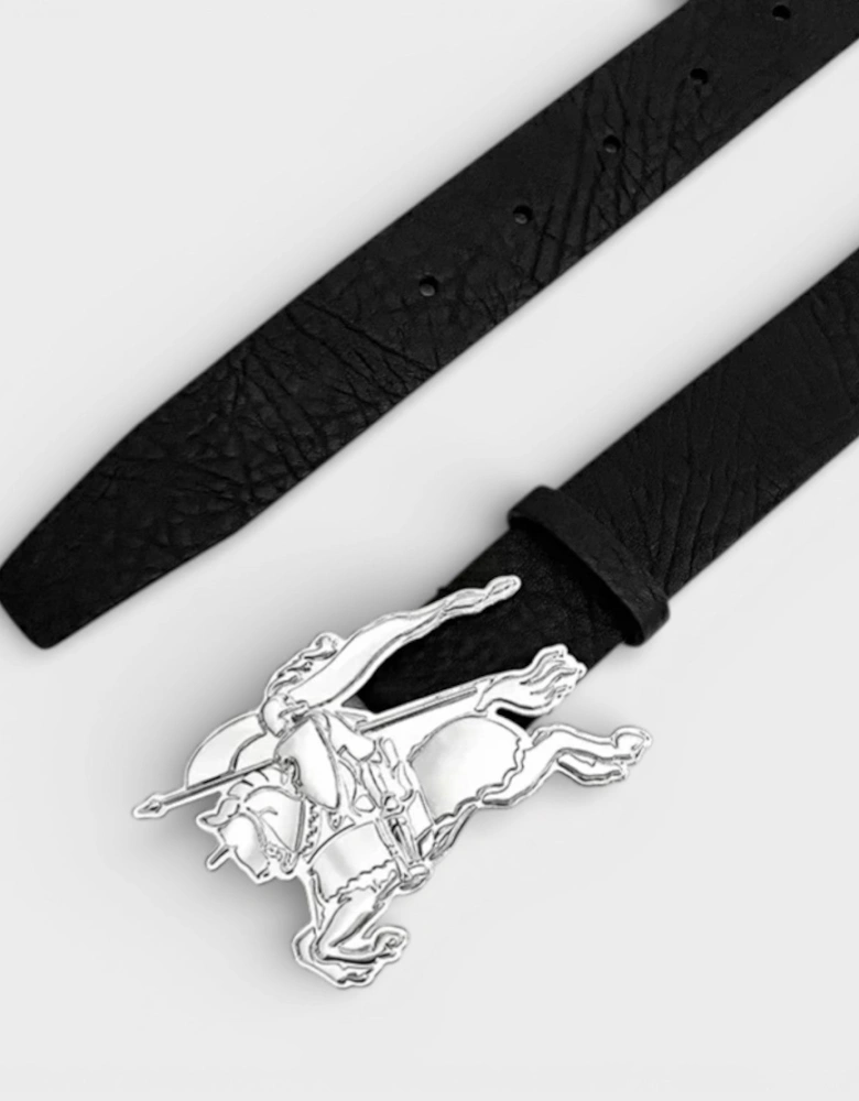 Leather Knight Buckle 30mm Belt Black