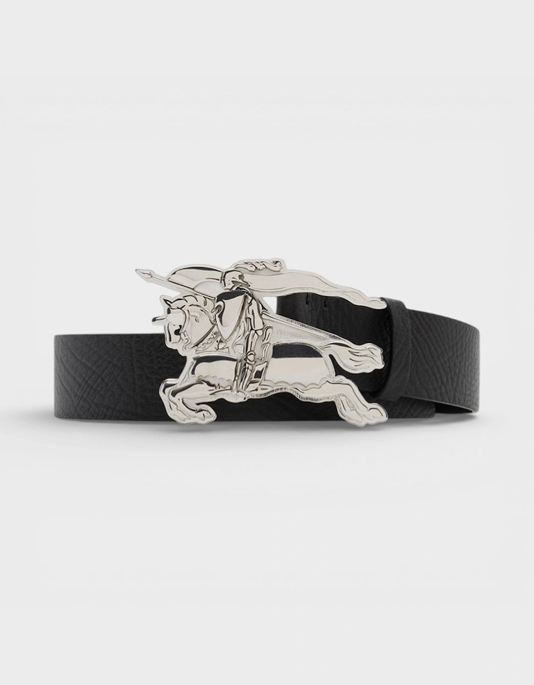 Burberry Men's Black Leather Knight Buckle 30Mm Belt  95Cm