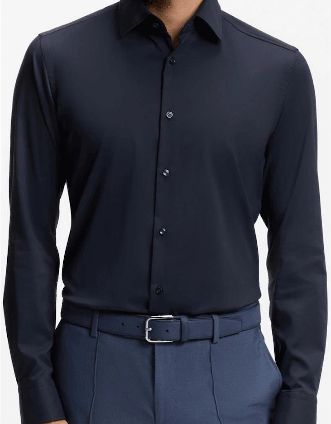 H-Hank Slim Fit Easy Iron Navy Shirt