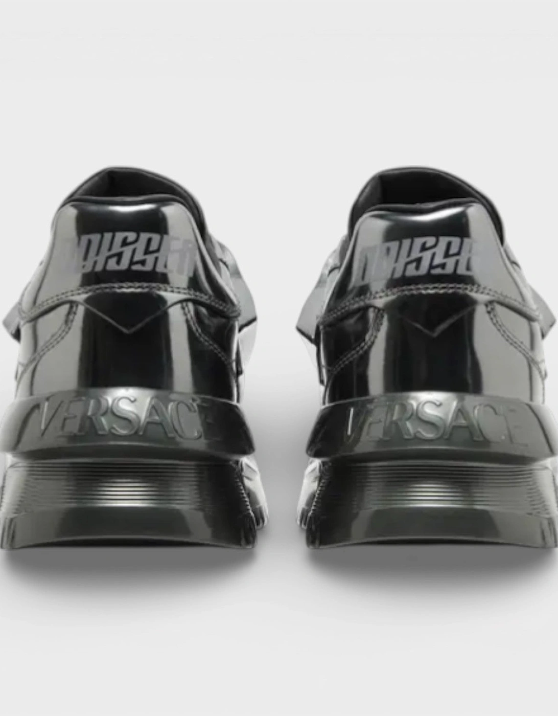 Odissea Leather Low-top Trainers In Gunmetal