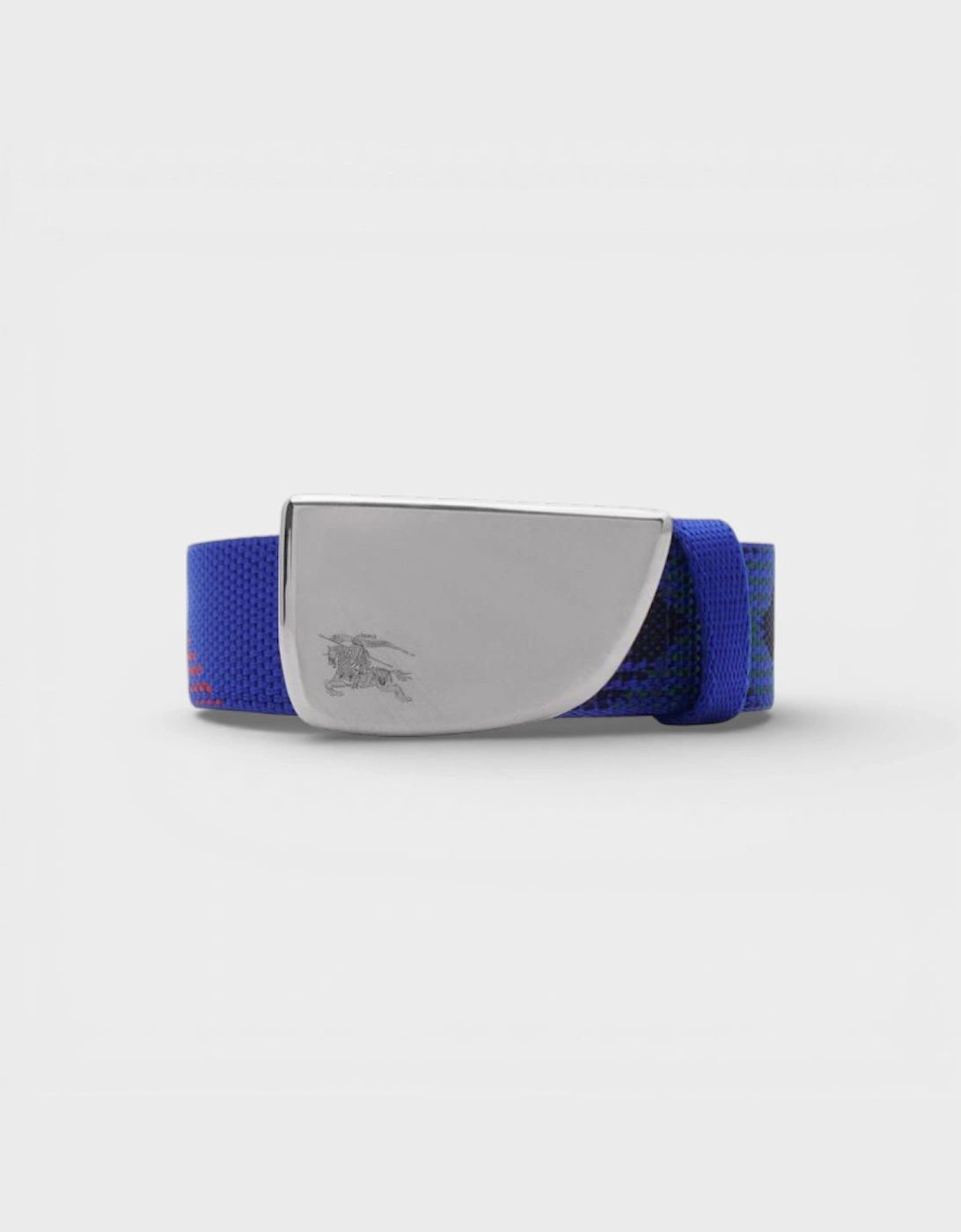 Check Webbing Shield Belt Blue 30mm