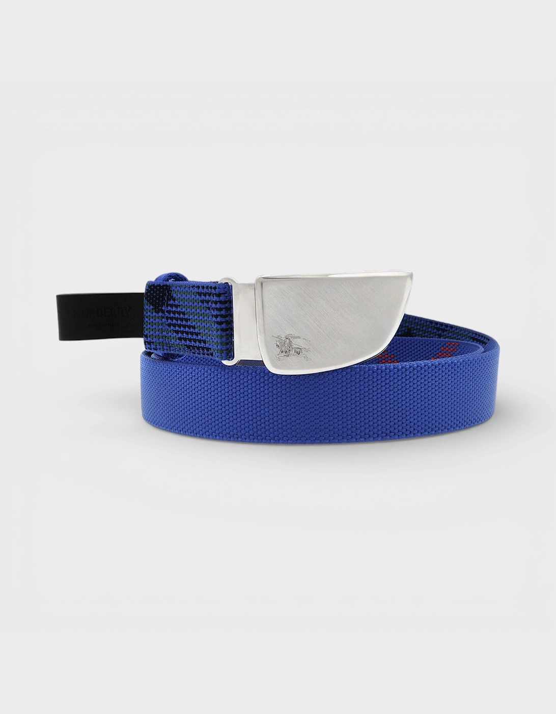 Check Webbing Shield Belt Blue 30mm