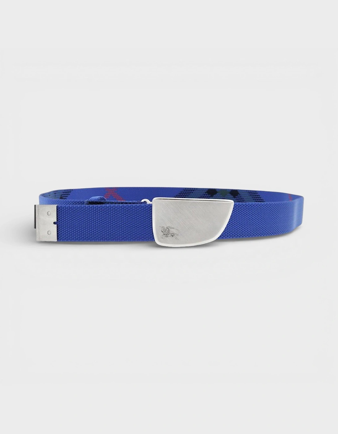 Burberry Burberry Women's Check Webbing Shield Belt Blue 30mm