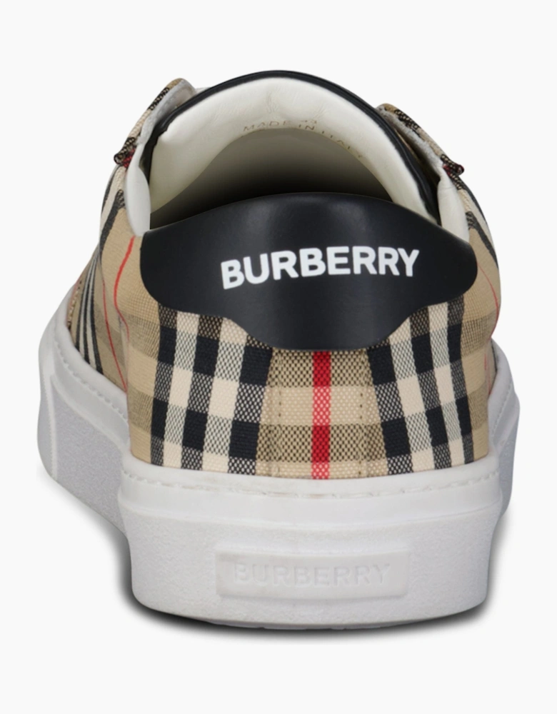 Canvas Check Trainers Archive Beige