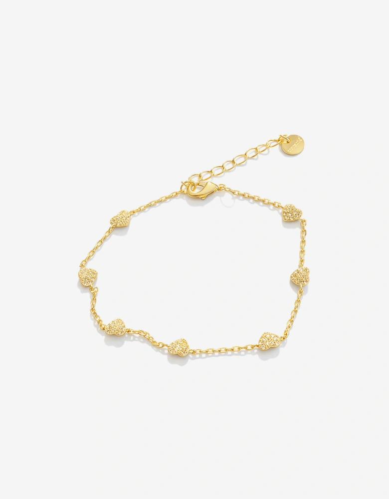 Girls Hearts Bracelet in Gold (16cm)