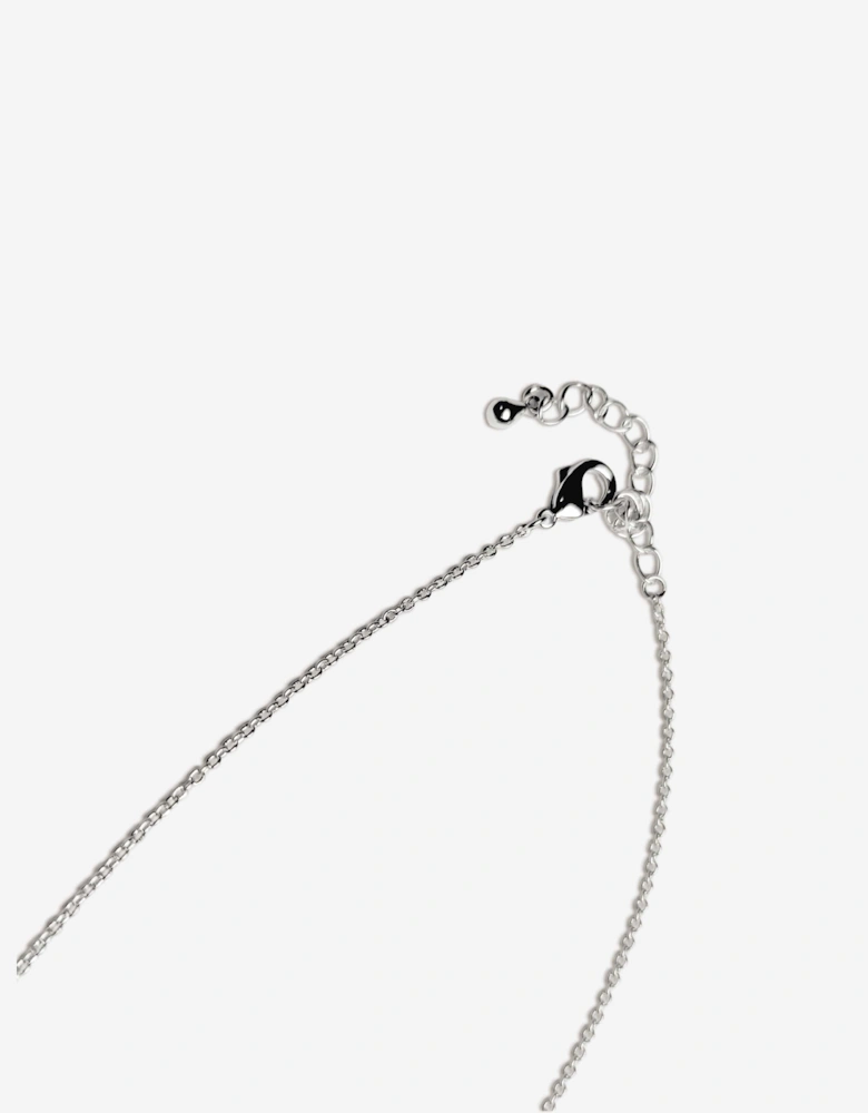 Girls Red Doughnut Necklace in Silver (40cm)