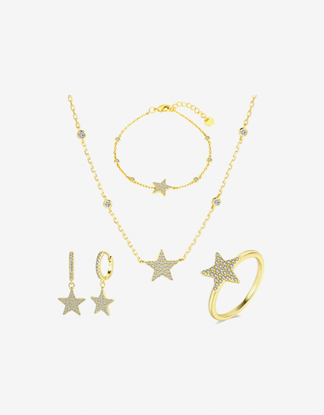Secret Spoils Girls Star 5 Piece Jewellery Set in Gold (40cm)
