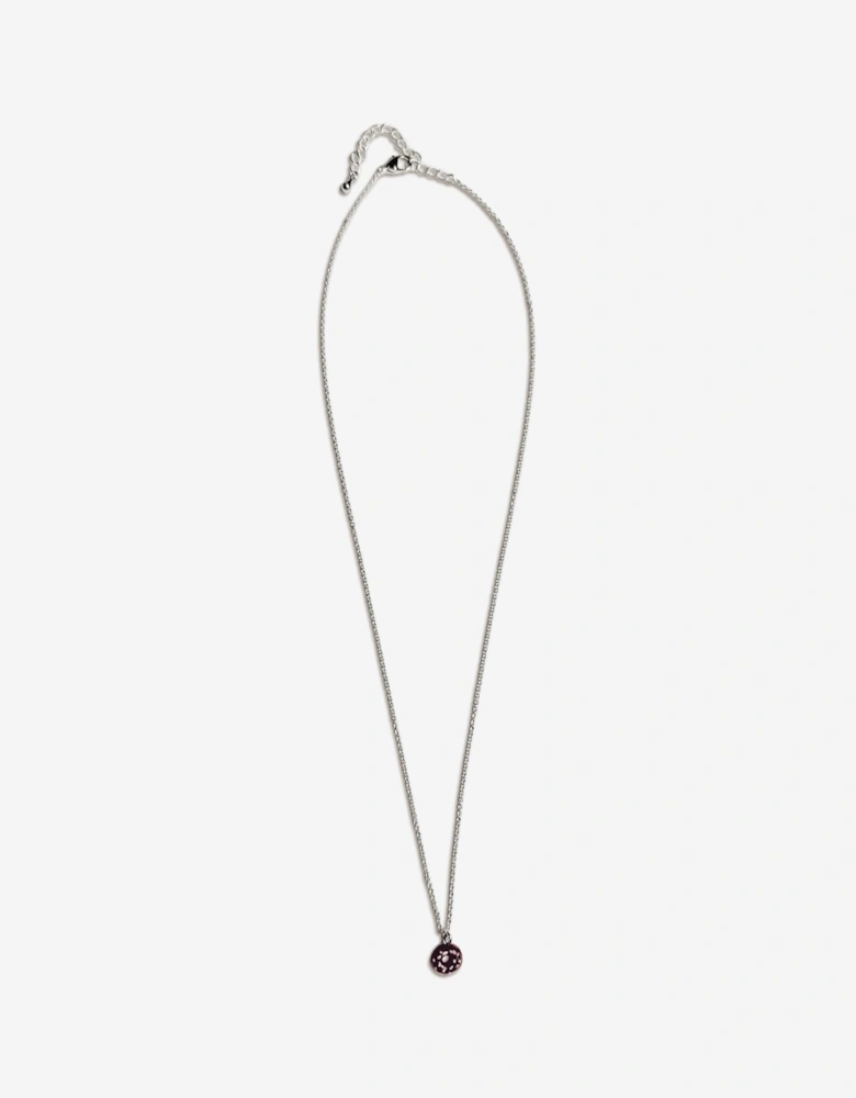 Girls Brown Doughnut Necklace in Silver (40cm)