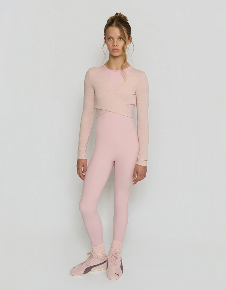 Girls Knit Wrap Over Cardigan in Pink