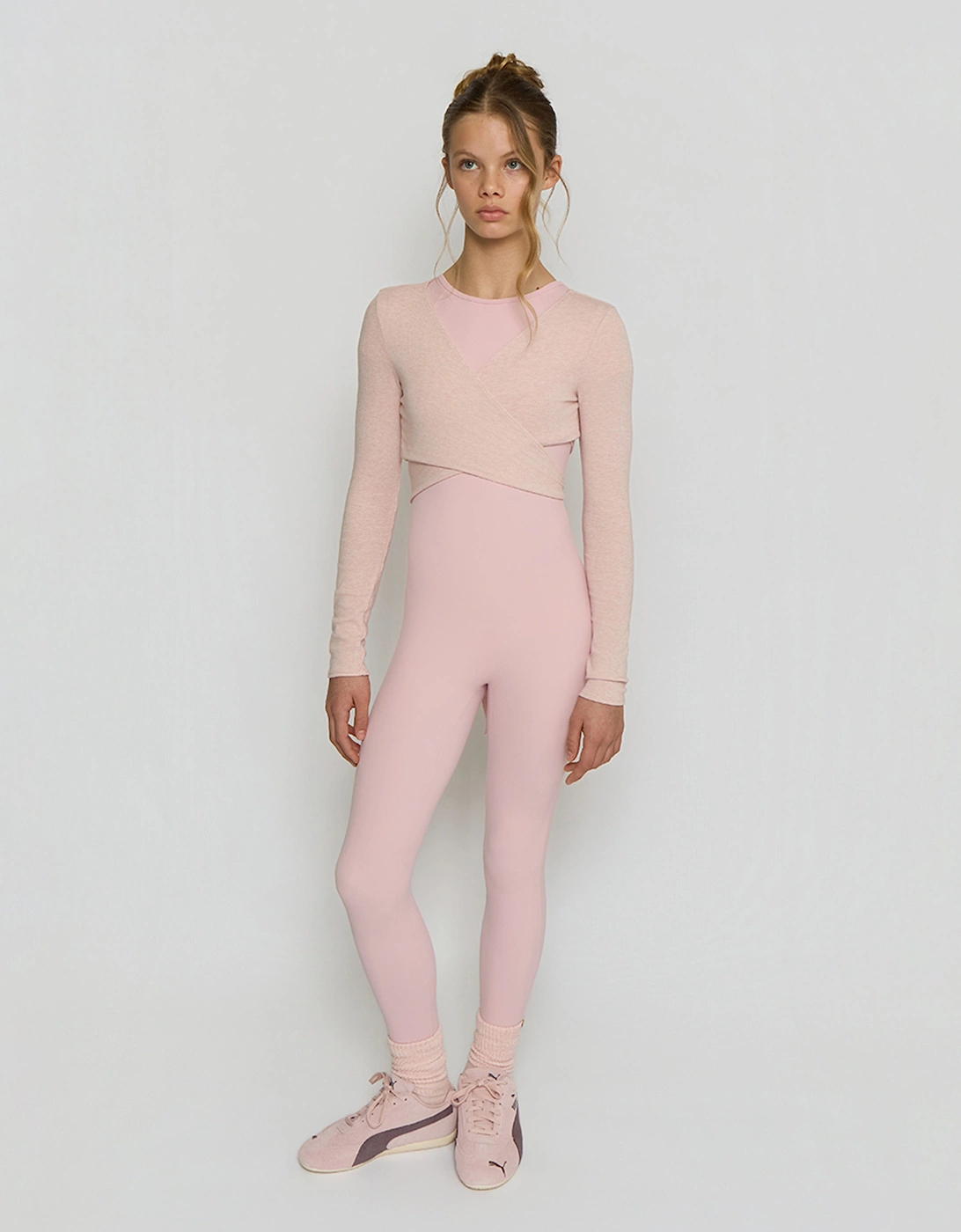 Girls Knit Wrap Over Cardigan in Pink