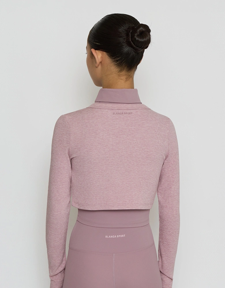 Girls Knitted Cropped Cardigan in Purple