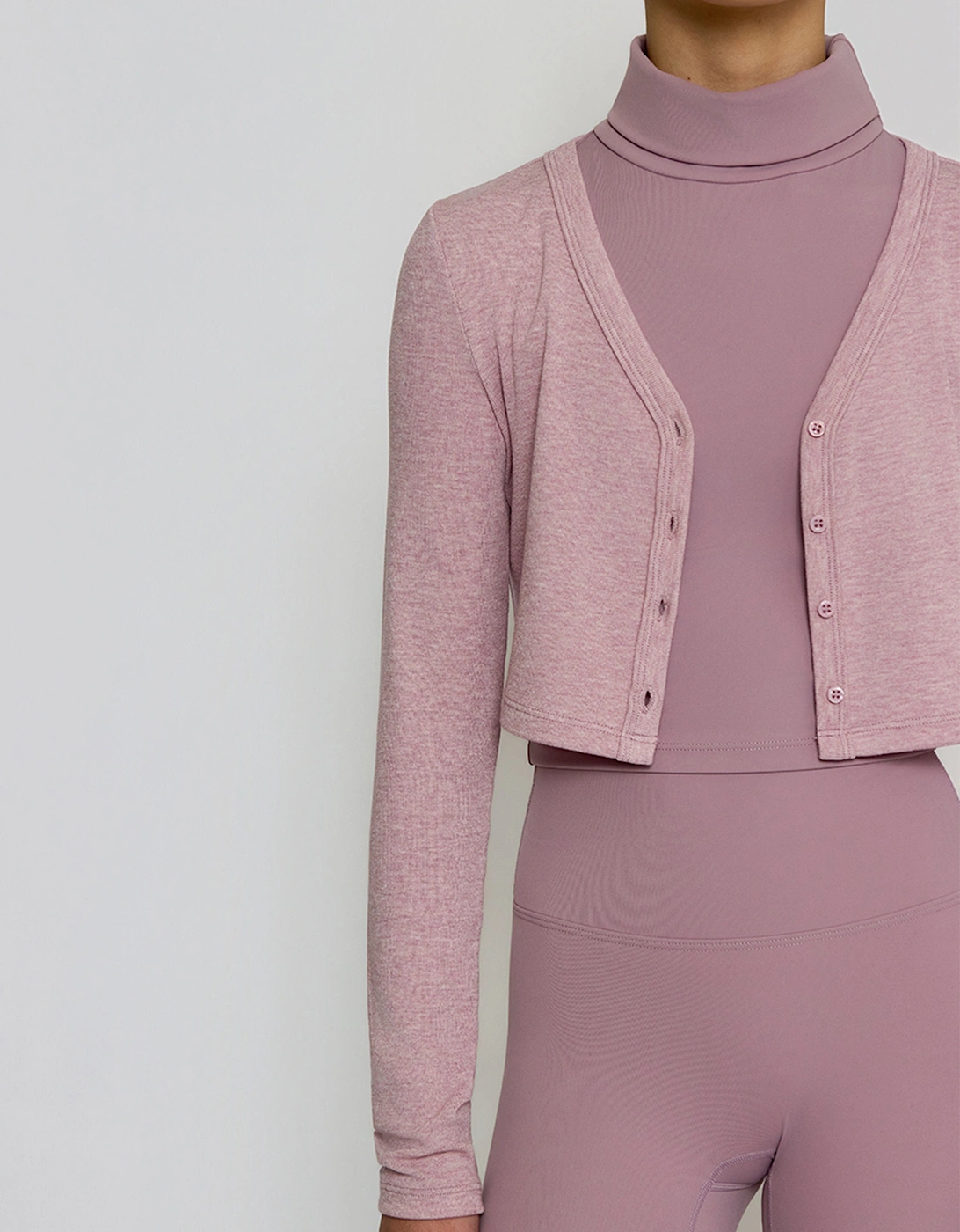 Girls Knitted Cropped Cardigan in Purple