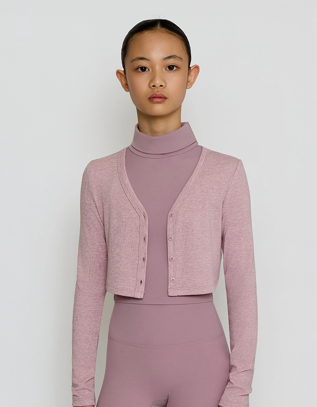 Girls Knitted Cropped Cardigan in Purple, 5 of 4