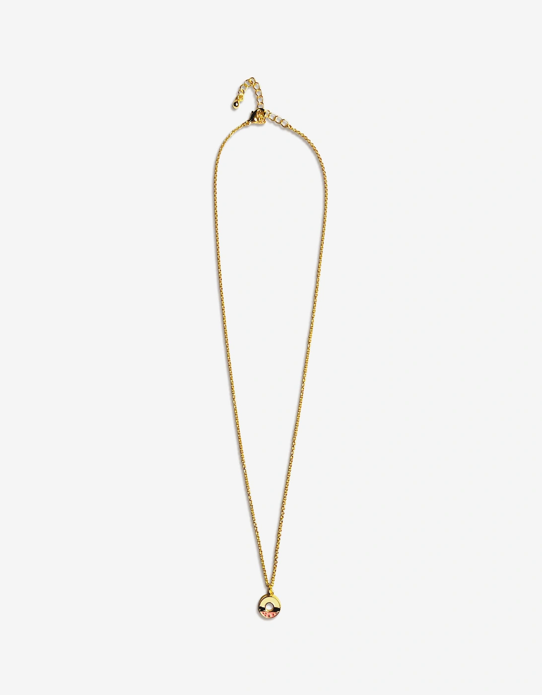 Girls Pink and White Doughnut Necklace in Gold (40cm), 5 of 4